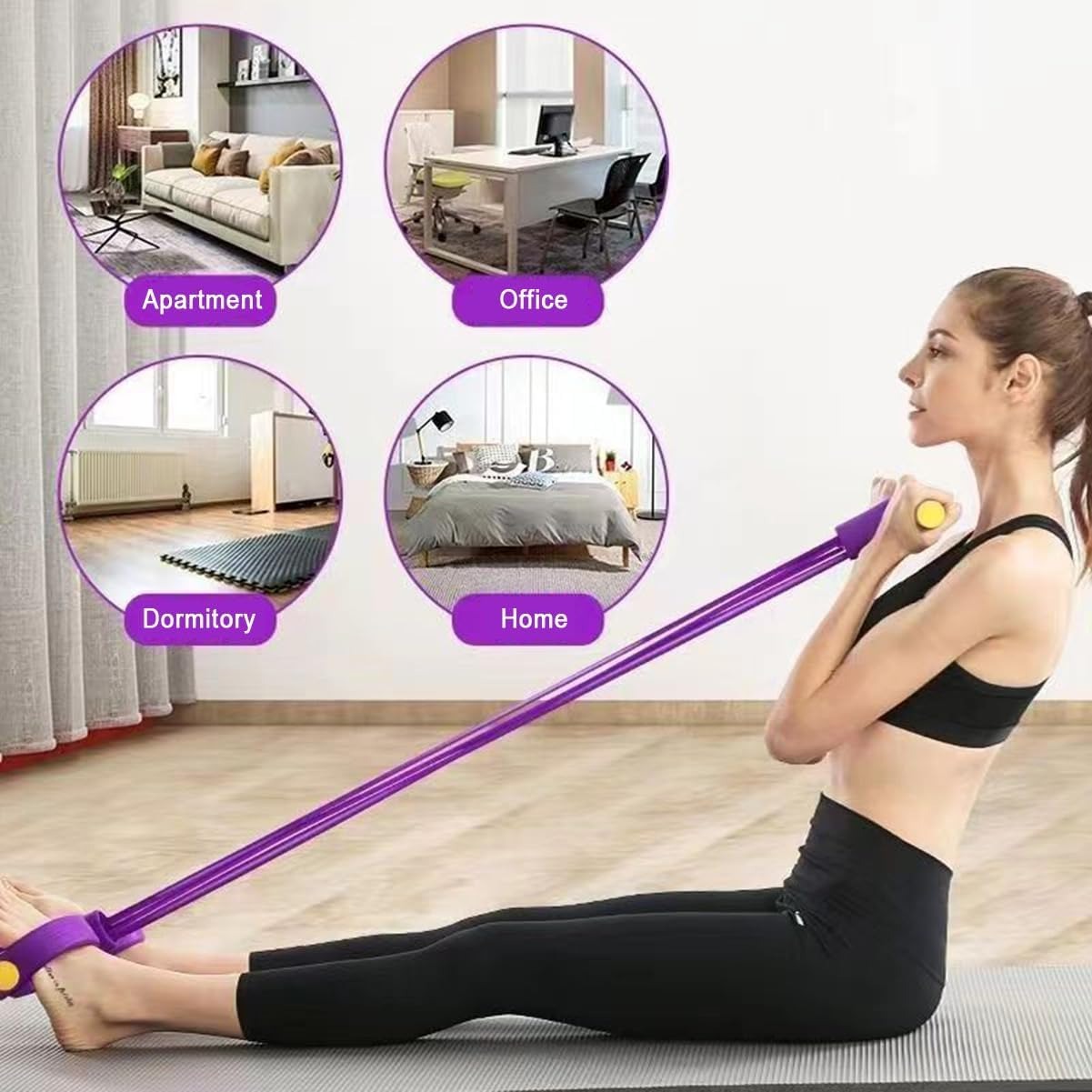 Home Gym Resistance Machine - 21 Fitness Resistance Bands-6 Tube Pedal