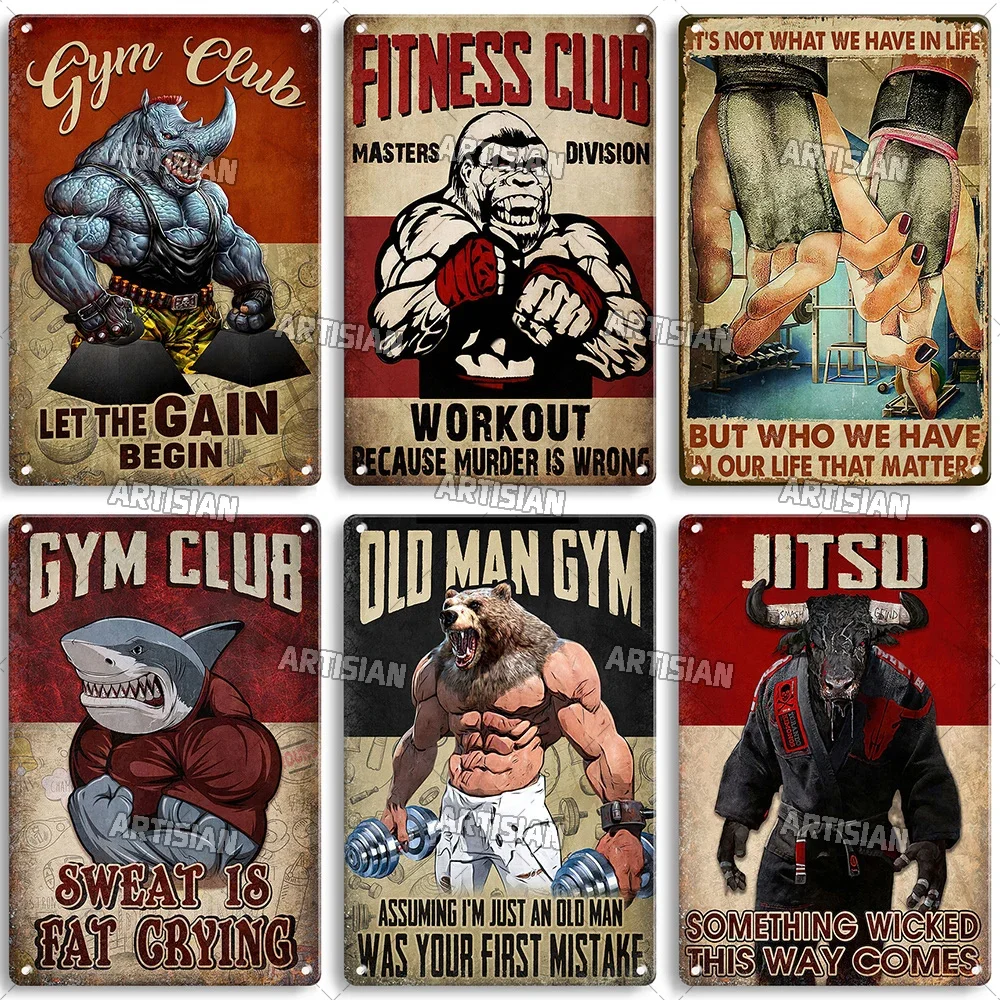 Home Gym On Wall - Old Man Gym Club Inspirational Phrase