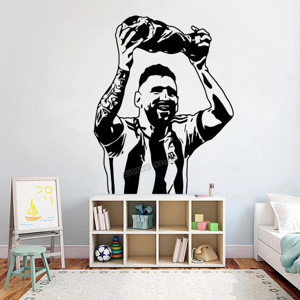 Home Gym On Wall - Messi Wall Sticker Vinyl Decal Football