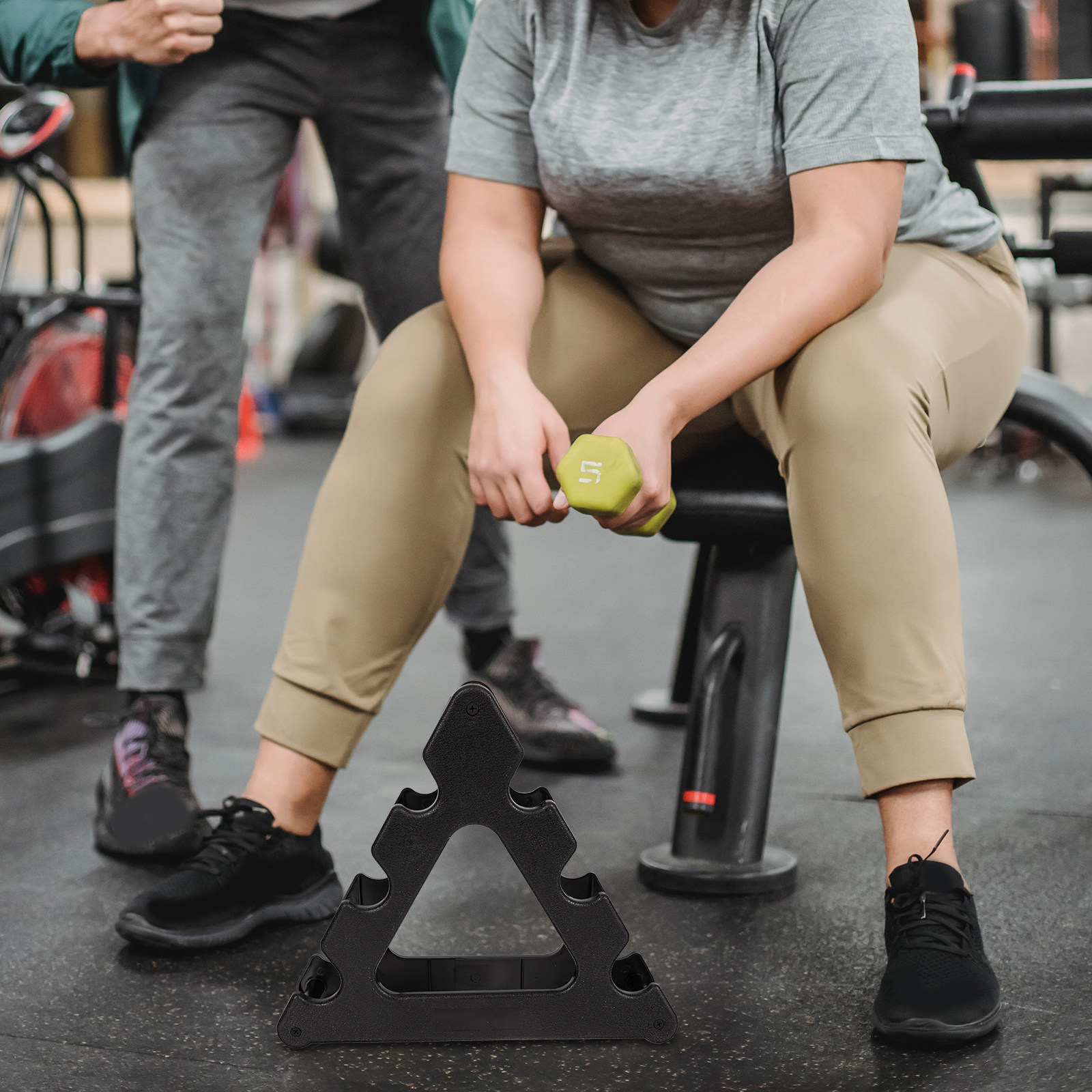 Home Gym Design Ideas - Three Level Dumbbell Stand Plastic Weight