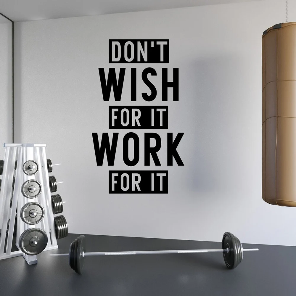 Gym Wall Decal Don't Wish for  - Home Gym On Wall 评论和价格