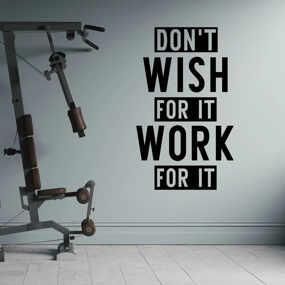 Gym Wall Decal Don't Wish for  - Home Gym On Wall 评论和价格