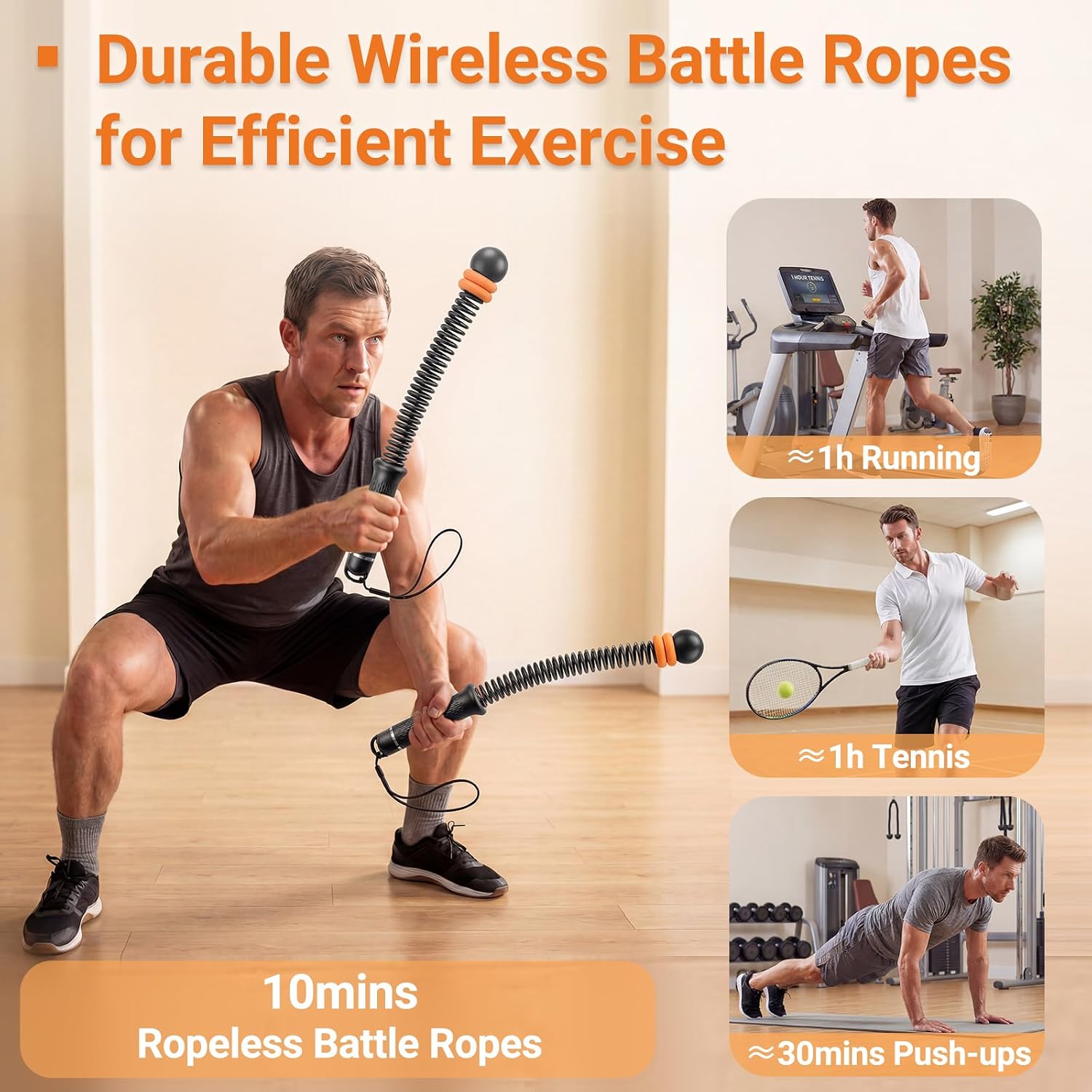 Adjustable Ropeless Battle Rop - Home Gym Portable 评论和价格