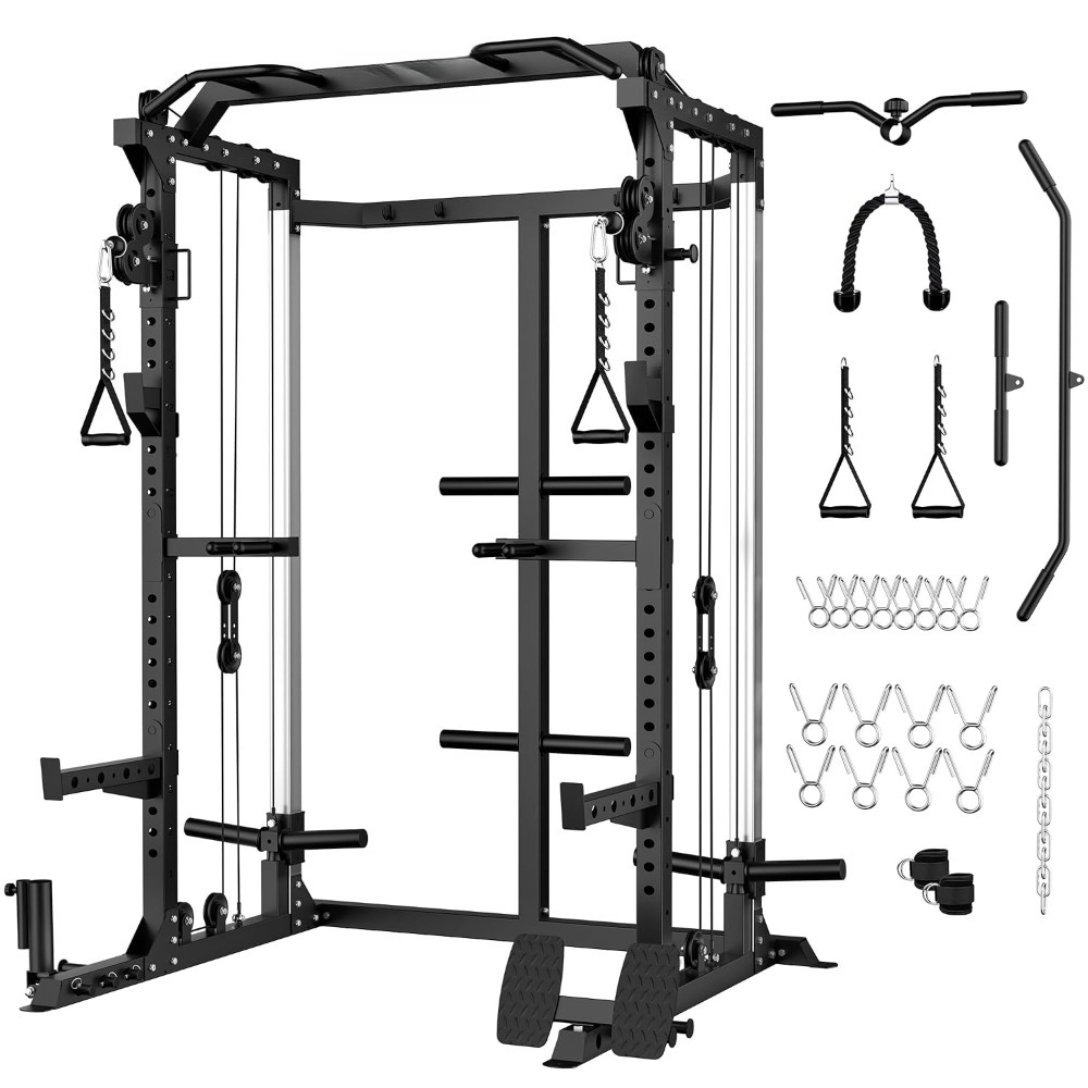 Multi Function Squat Power Cag - Home Gym Cable Pulley System 评论和价格