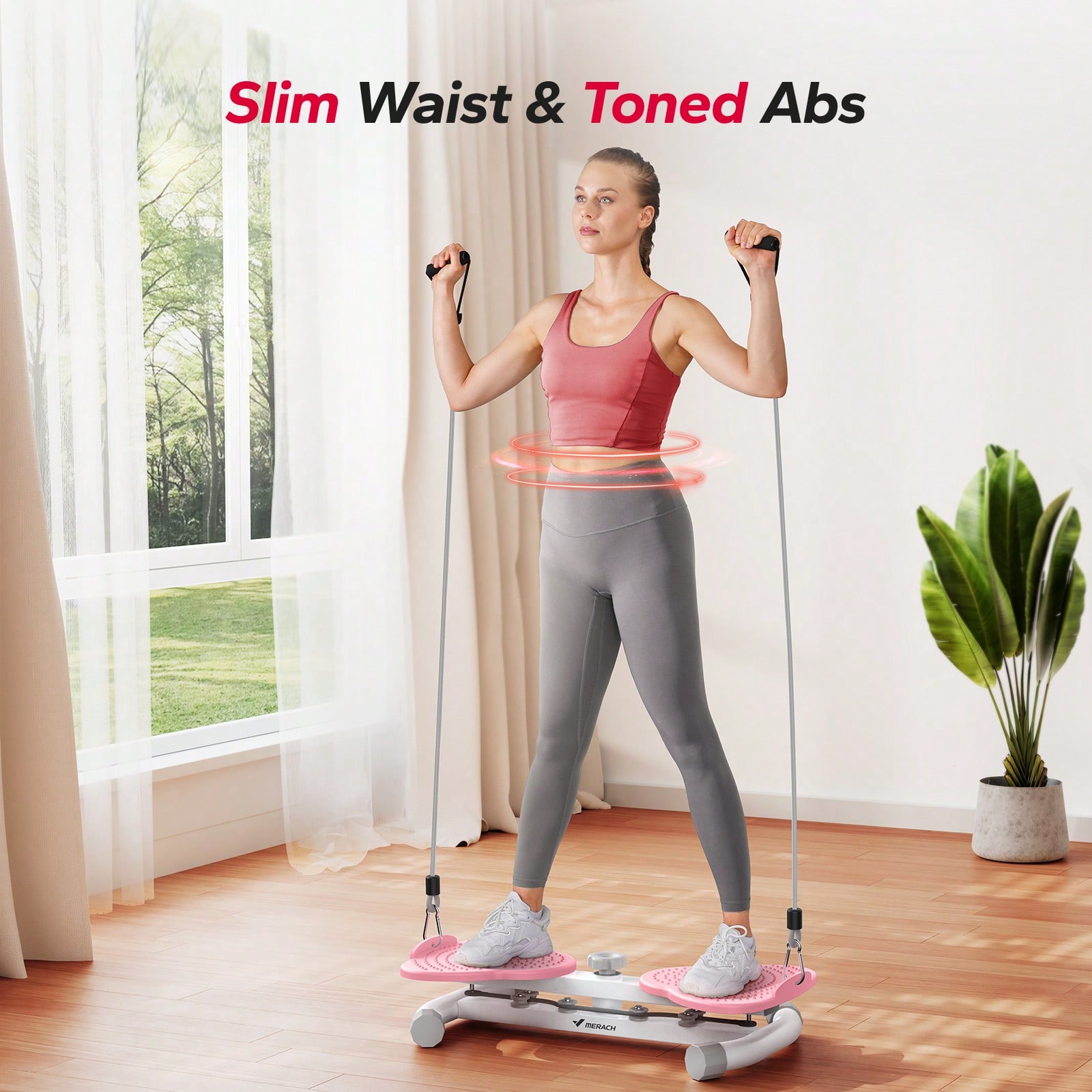 MERACH Waist Ab Machine, 300 L - Home Gym Workout Equipment 评论和价格