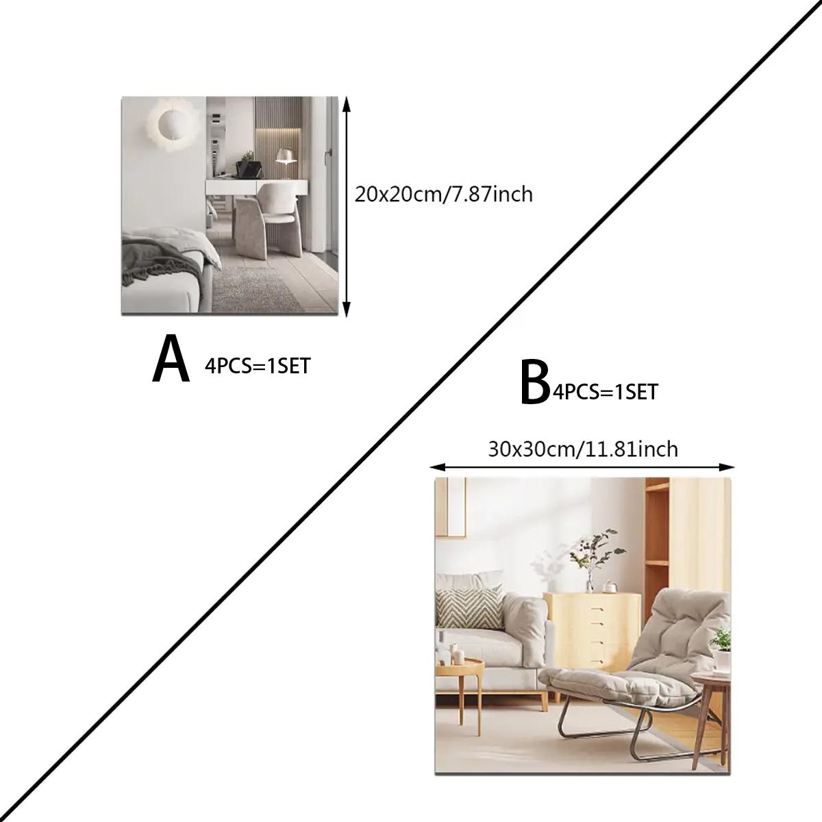 4Pcs Acrylic Mirror Wall Stick - Home Gym On Wall 评论和价格