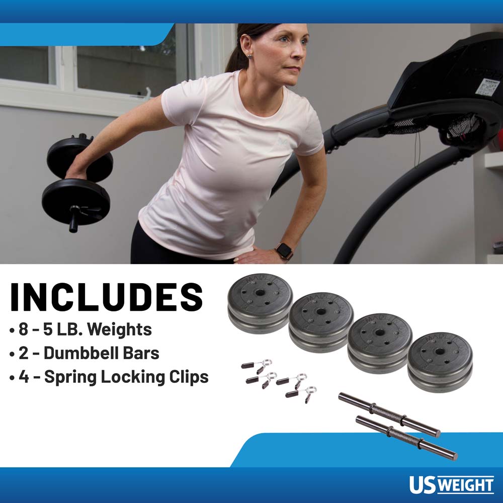 Adjustable 42LB Dumbbell Set w - Home Gym Essentials 评论和价格