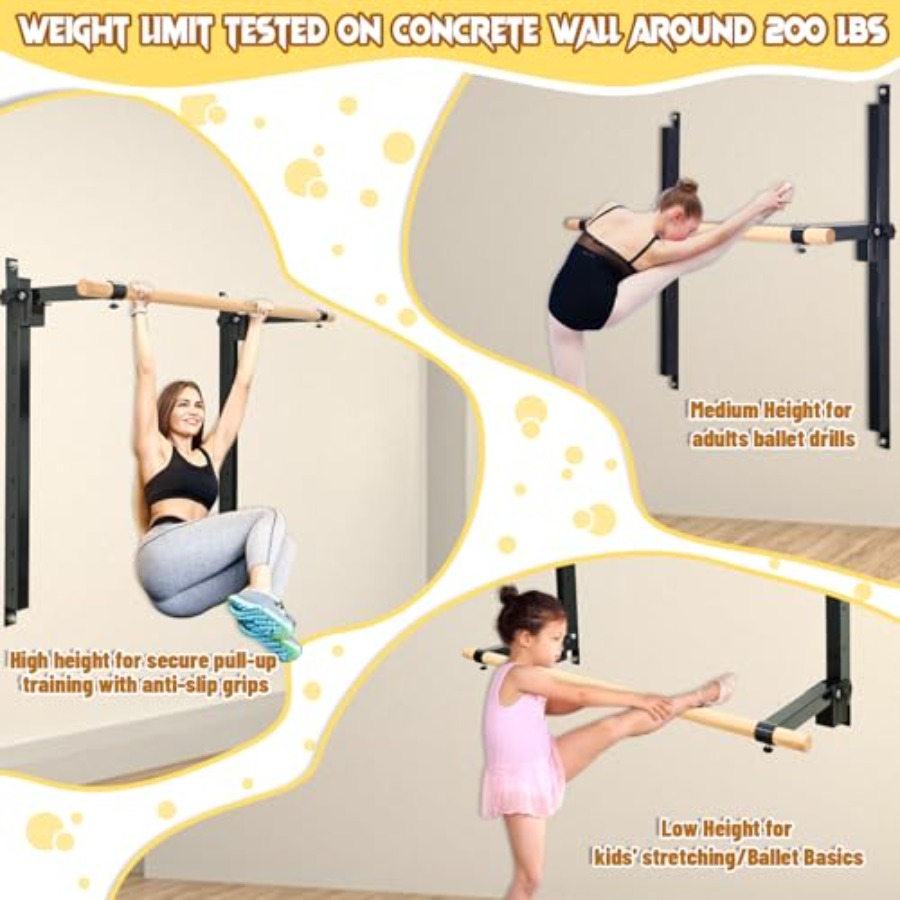 Wall Mounted Ballet Barre 4ft  - Home Gym Wall Mounted 评论和价格