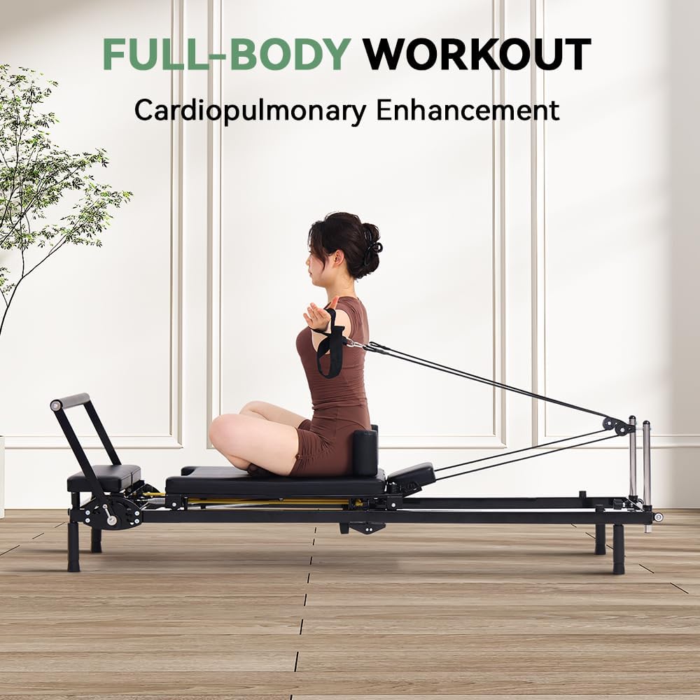 Foldable Pilates Reformer Mach - Home Gym Resistance Machine 评论和价格