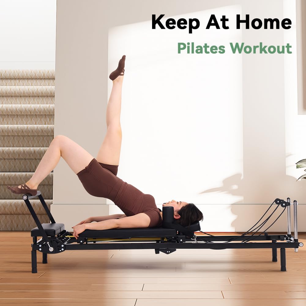 Foldable Pilates Reformer Mach - Home Gym Resistance Machine 评论和价格