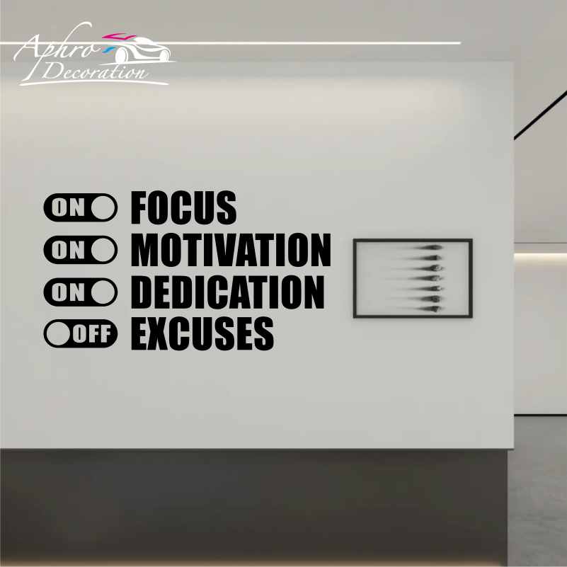 Focus On Motivation On Excuses - Home Gym On Wall 评论和价格