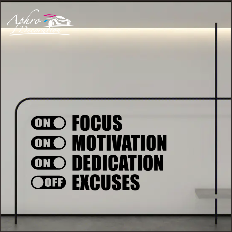 Focus On Motivation On Excuses - Home Gym On Wall 评论和价格
