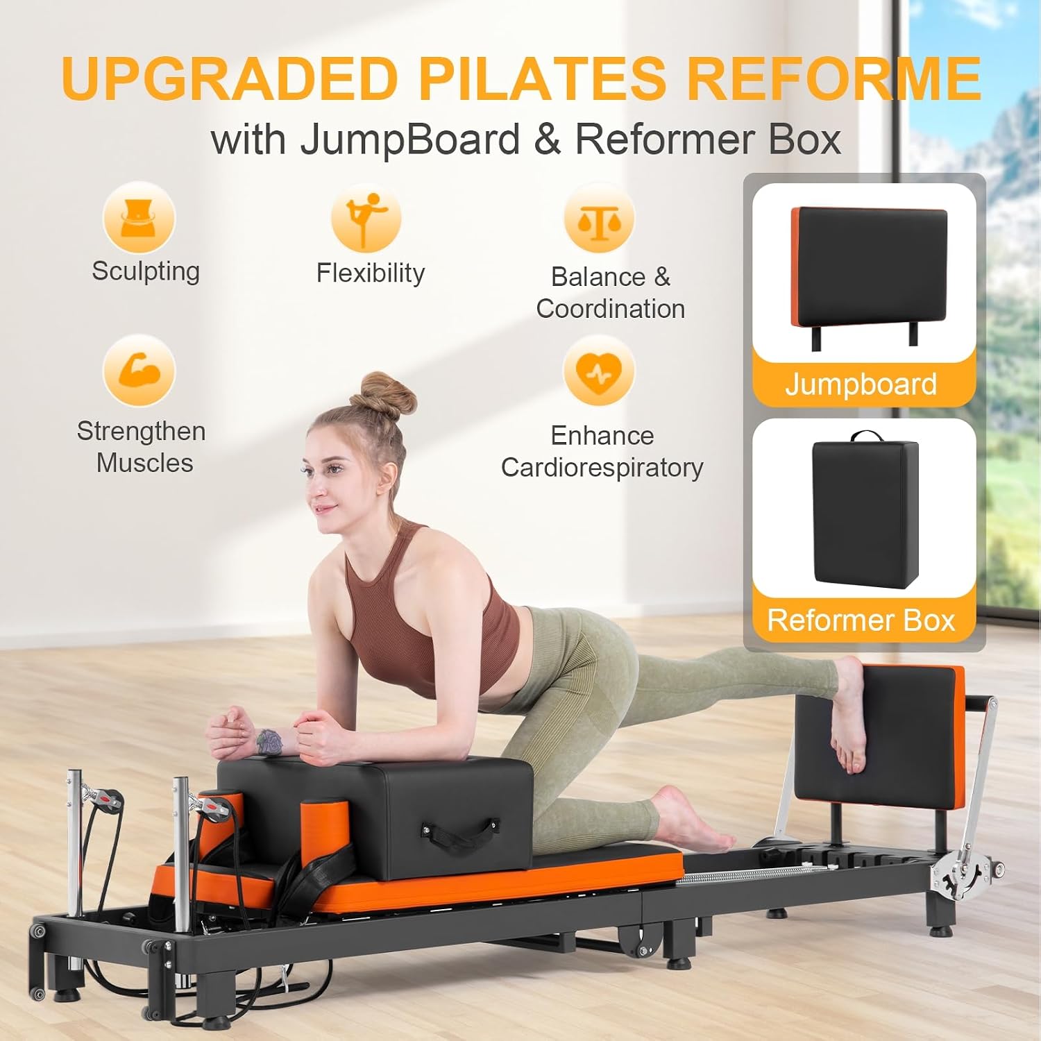 Pilates Reformer, Foldable Pil - Home Gym Custom 评论和价格