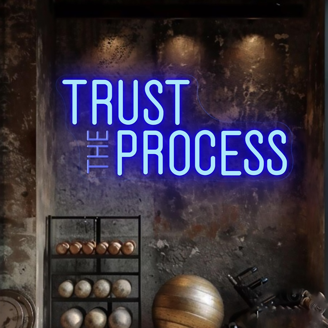 Trust The Process Neon Sign, C - Home Gym Custom 评论和价格