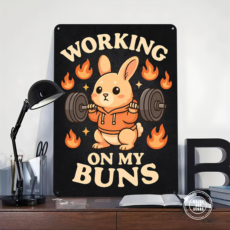 Working On My Buns – Cute Gym  - Home Gym On Wall 评论和价格