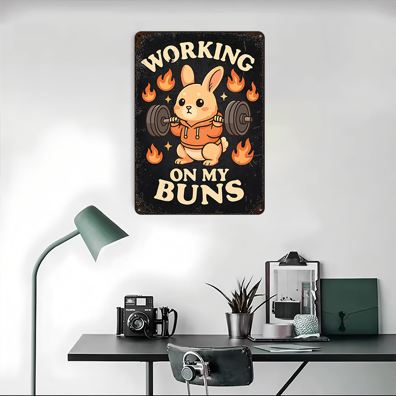 Working On My Buns – Cute Gym  - Home Gym On Wall 评论和价格